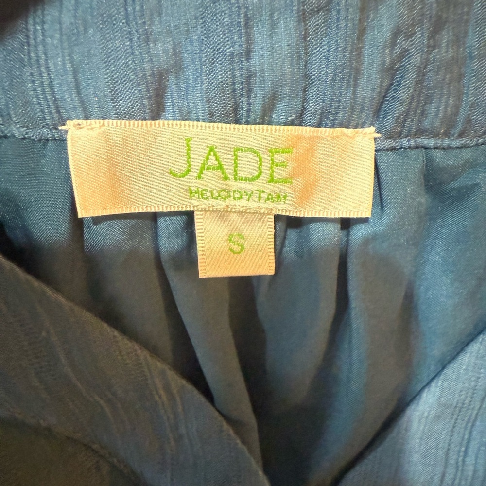 JADE 🆕 Melody Tam Indigo V Neck Flounce Dress Size Small 🆕🆕🆕 - Picture 6 of 12